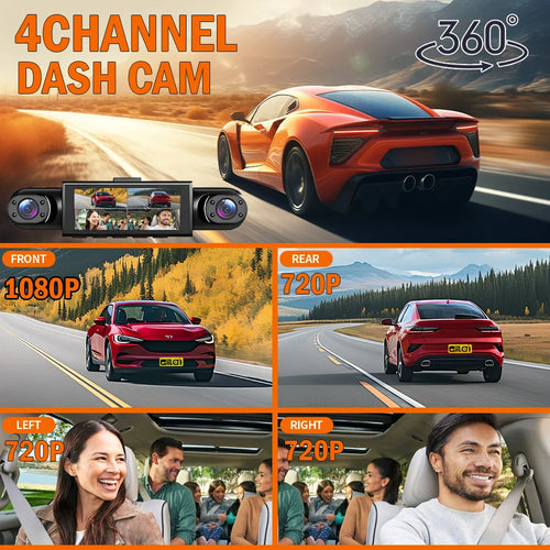 360° Car Dash Cam with Night Vision