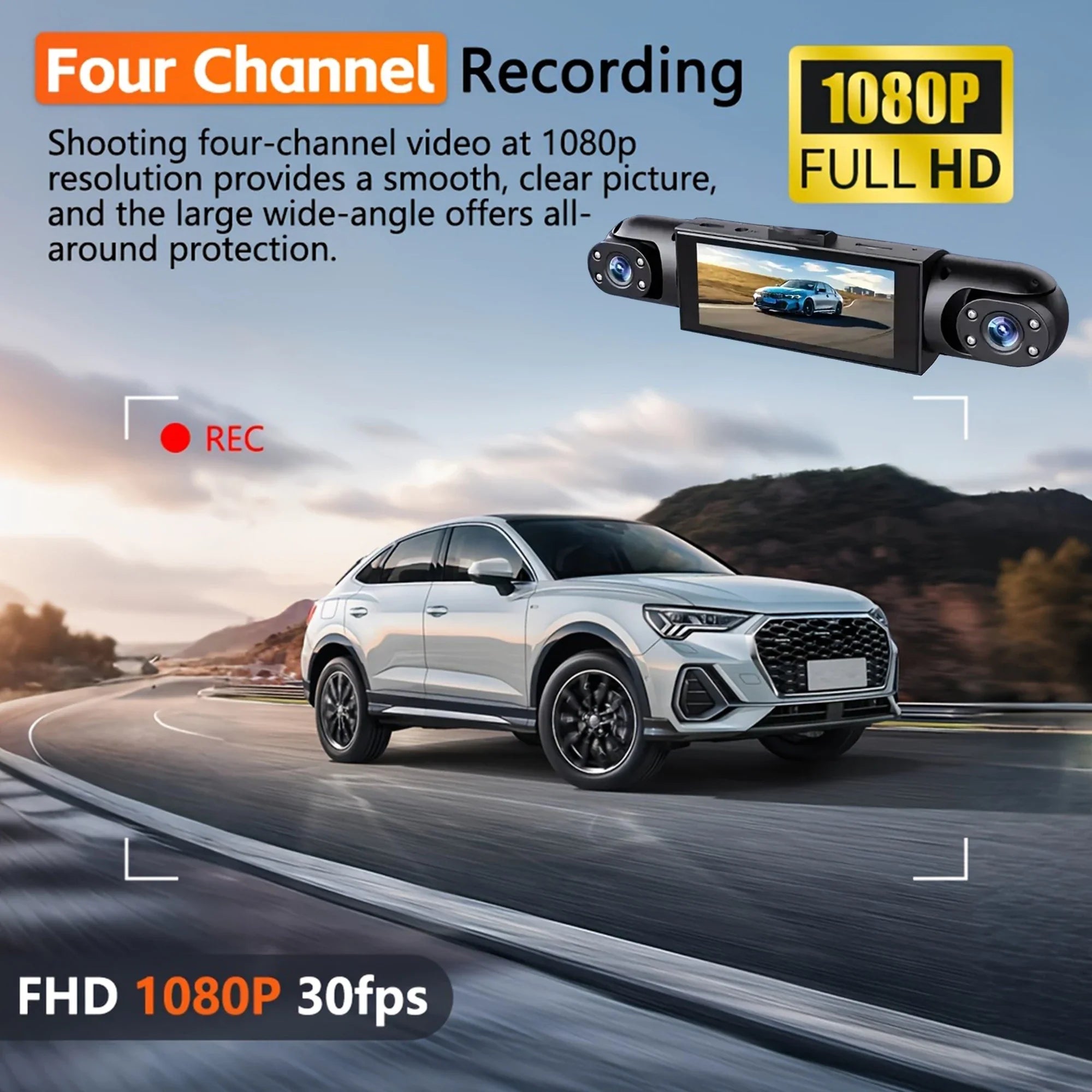 360° Car Dash Cam with Night Vision