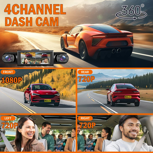 360° Car Dash Cam with Night Vision
