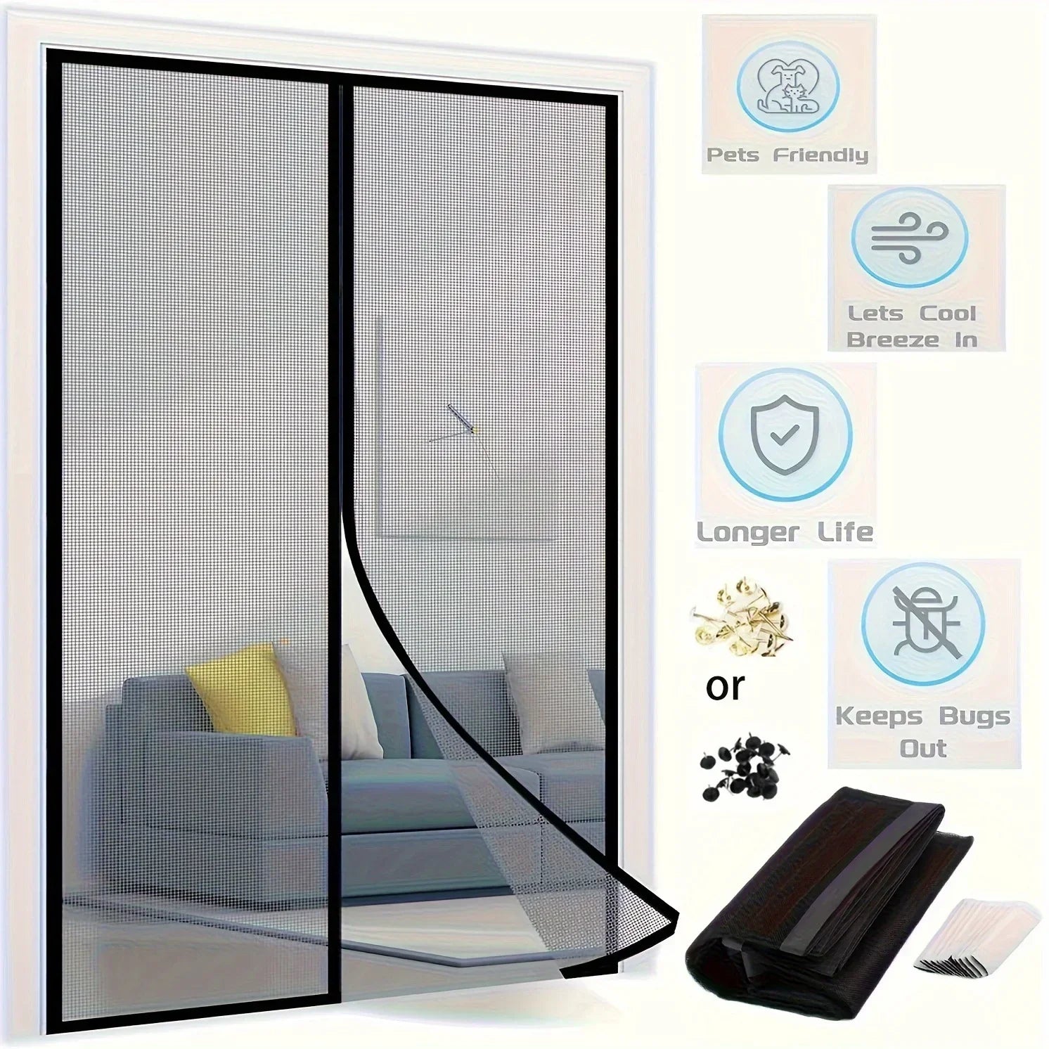 Easy Breeze Magnetic Door Curtain